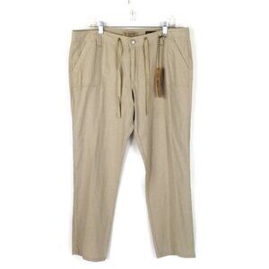 Nine West Vintage America Rattan Beige Linen Blend Pants Womens Size 14P Petite